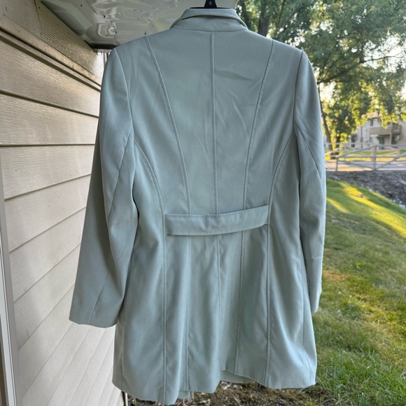 Women's Light Green, single-breasted long Blazer size 10 - Picture 4 of 6
